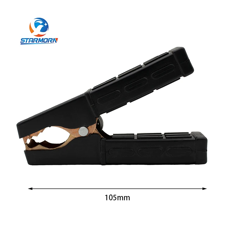 Зажимы типа «крокодил» для аккумулятора длиной 105 мм, зажим для аккумулятора черного и красного цвета на А