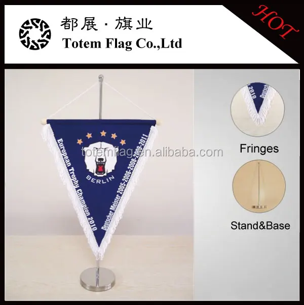 Cheap Custom Pennant Flags with Mini Table Flag Stand