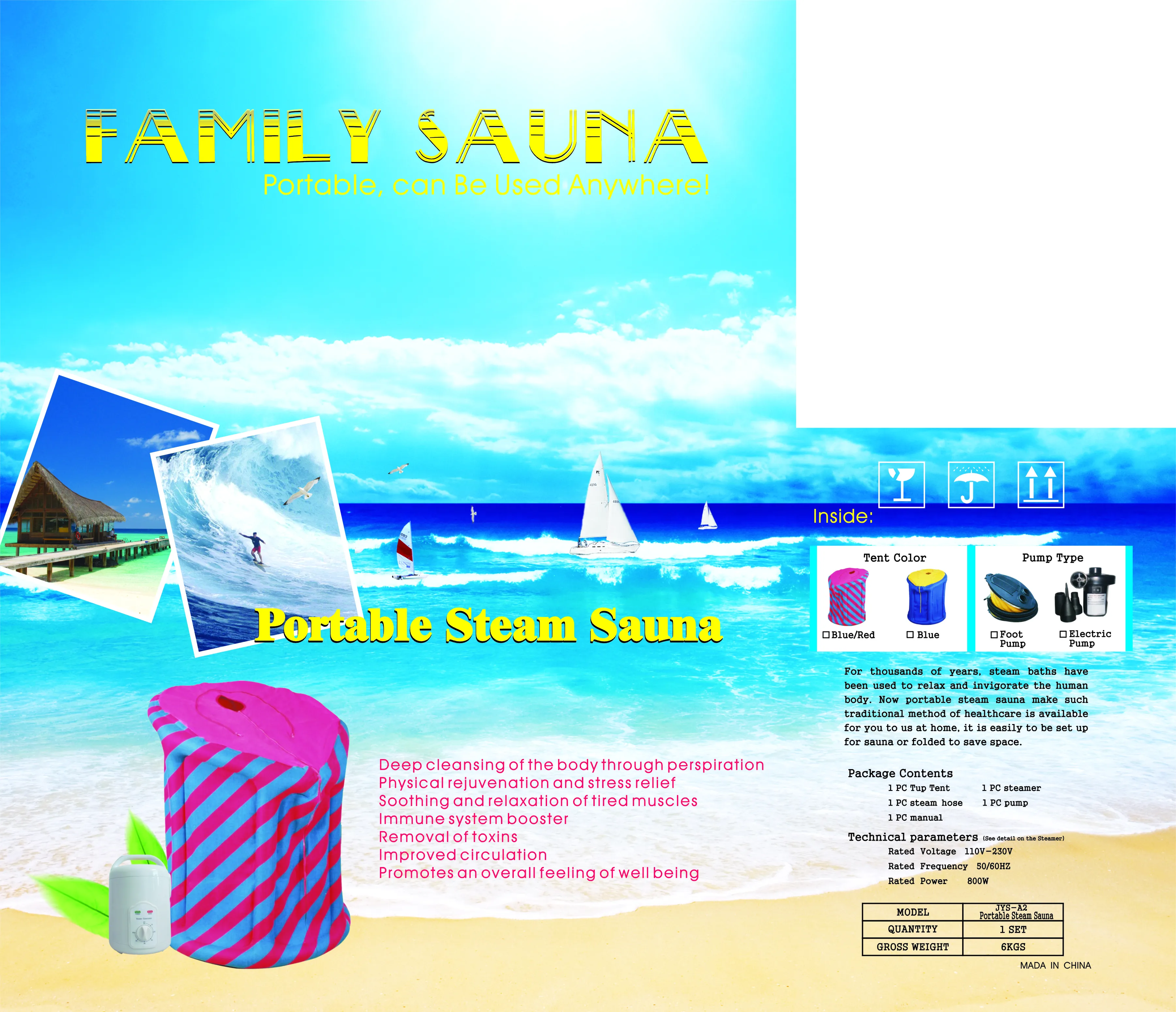 Saunaking Factory Foldable Sauna 1 Person Mini Portable Steam  Generator Sauna Room in Polen(JYS-A2)