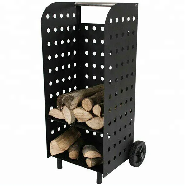 Log Carrying and Storage Box Trolley Firewood Cart Basket Log Holder