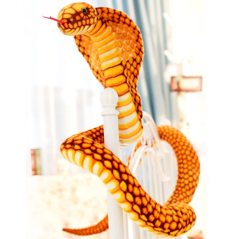 2022 New 3D Simulation Cobra Snake Plush Toys for Children Birthday Gifts