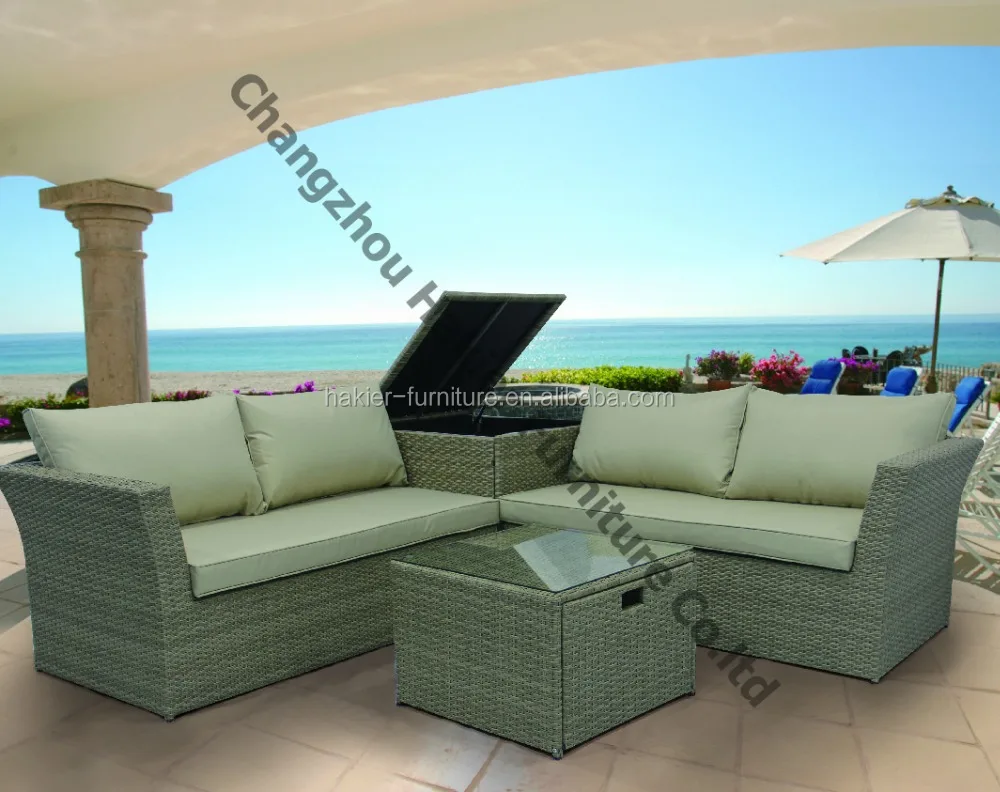 grey rattan corner sofa garden furniture