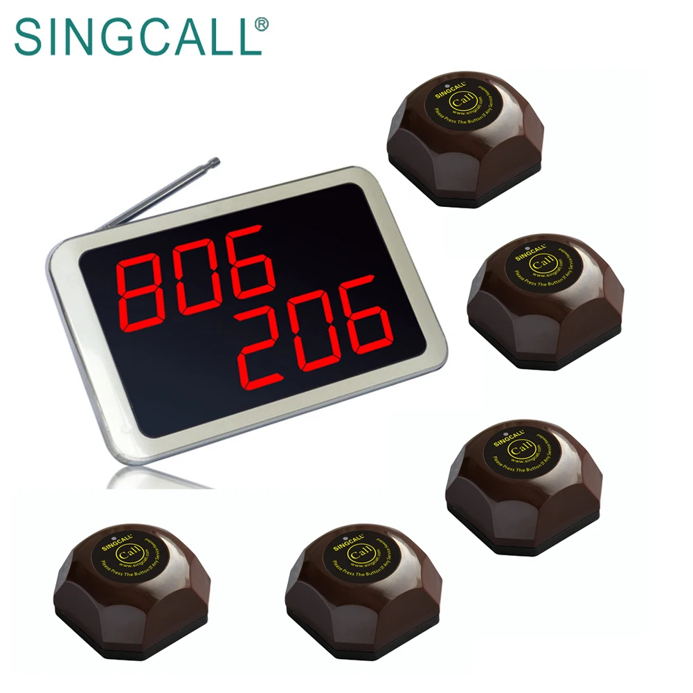 SINGCALL Display Receiver Table Button Pager Restaurant Wireless Calling System