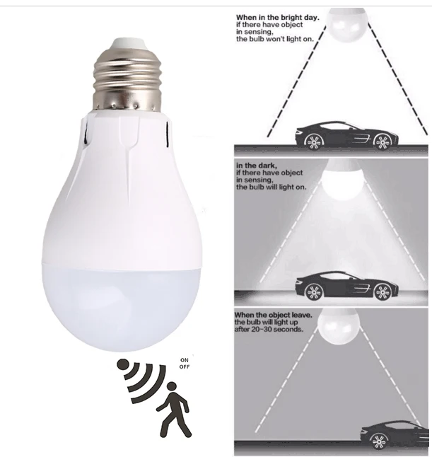 Allmay 4W 7W  9W Sensor Bulb E27 B22 Microwave Motion Sensor LED Bulb for Corridor Hallway Staircase