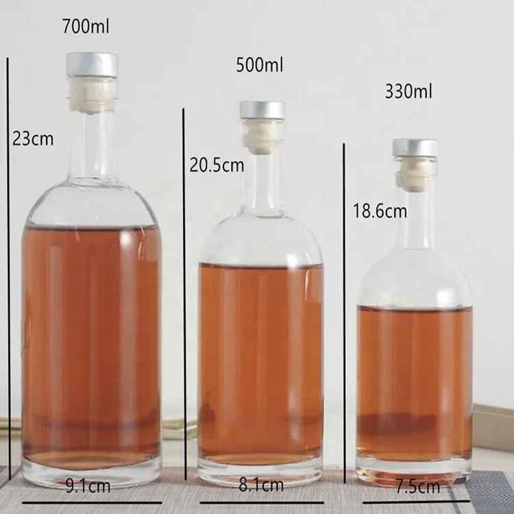 Empty clear 100ml 200ml 375ml 500ml 750ml 1000ml vodka glass bottle whisky bottle red wine glass bottle