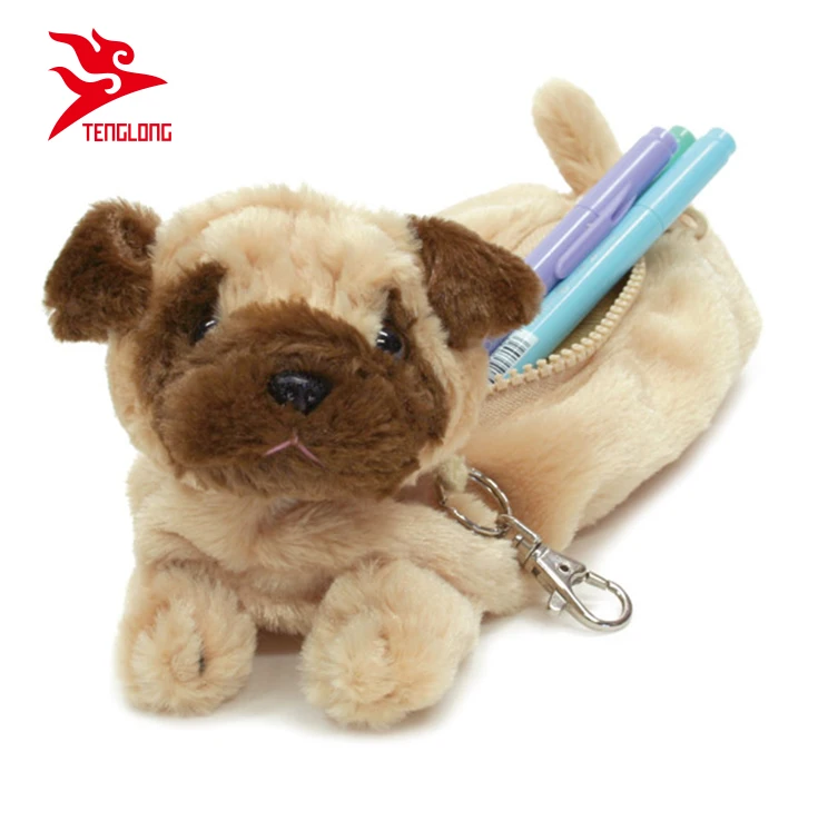 Dog Shaped Plush Pencil Bag