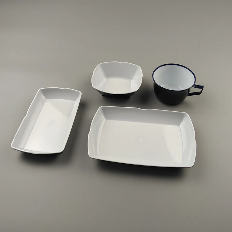 High Quality  Rotable Tableware for Airline Restaurant Square   Dinnerware Dinnerware Sets