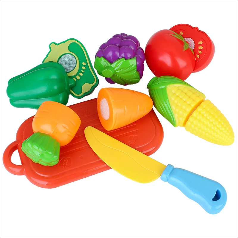 Детский кухонный мини-комплект для ролевых игр, пластиковые режущие овощи и фрукты, кухонные игрушки для детей