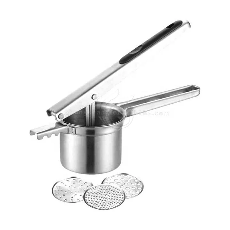 1Set Potato Ricer,Stainless Steel Masher Kitchen Tool for  Potatoes,Fruits,Juicer and Baby Food,Vegetable Strainer with 3  Interchangeable Ricing Discs