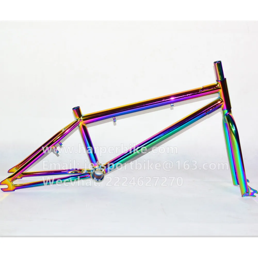 Unique Color Design Oil Slick BMX Frame and Fork Jet Fuel Color