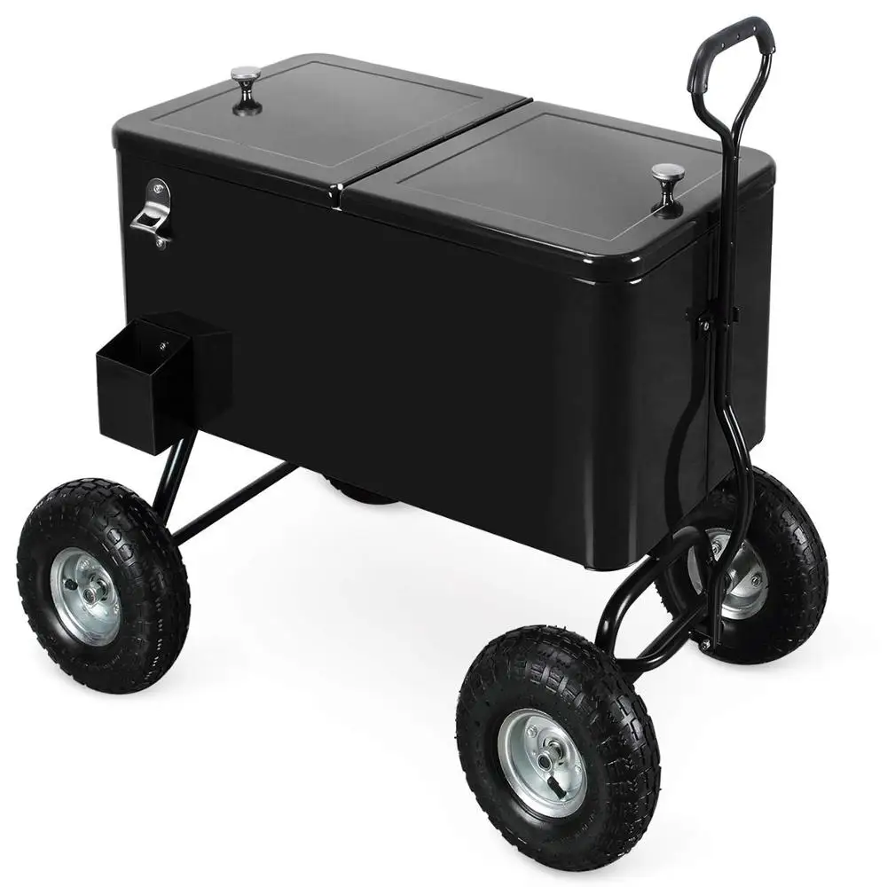 2022  New Design  Black Color Metal Garden Party Use Ice Chest Cooling Wagon