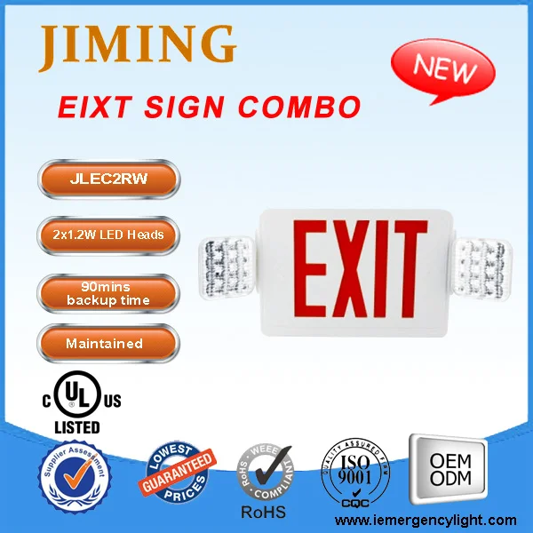 Made by JIMING UL Exit Sign Combo Emergency Lighting JLEC2RW CUL Emergency Light Electric Exit Sign