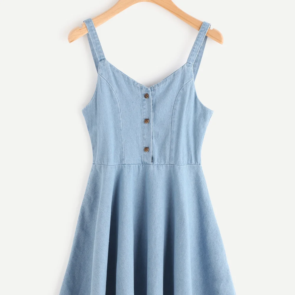 Buy > denim dress with spaghetti straps > in stock