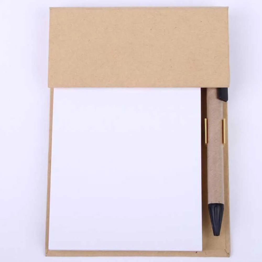 Eco Combined Sticky Note Pad Set With a Paper Pen
