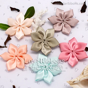 衣服の装飾のための手作りのリボン6つの葉の花 Buy リボン花 ハンドメイド花 ハンドメイドリボン花 Product On Alibaba Com