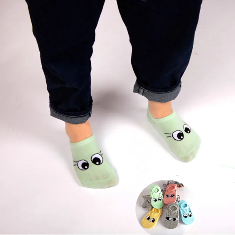 Spring Summer Baby Meias Socks 5 pairs lot 100 Cotton Unisex Big Eyes 3 Size Cute