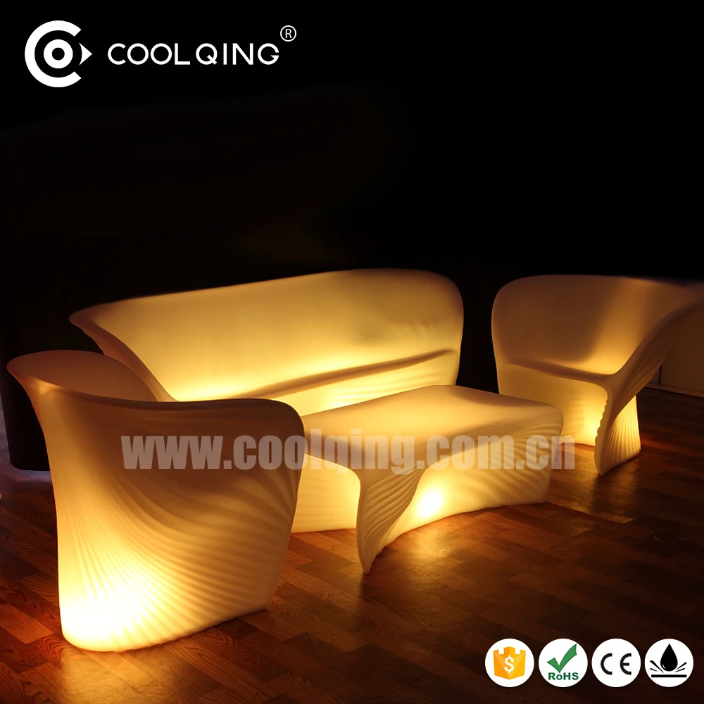 LED Illuminated Furniture European-Style Creative Multicolor Shell Pattern Sofa KTV Bar Coffee Table Manufacturer