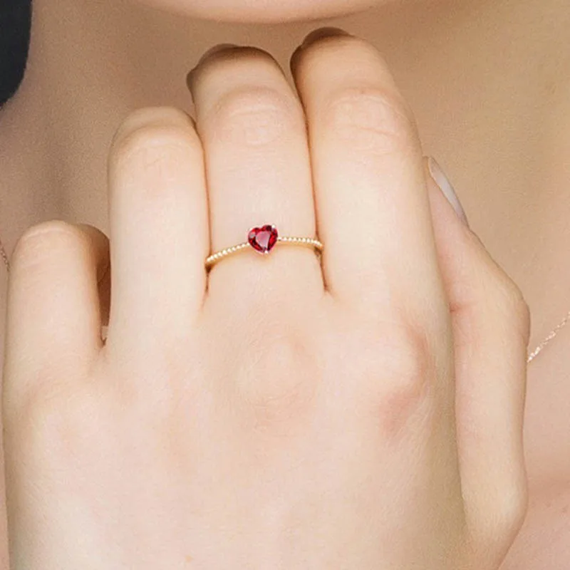 SGARIT Factory Wholesale Red Ruby Ring 18k Gold Jewelry Brand Trendy Natural Gemstone Engagement Wedding Ring Rose Yellow Gold
