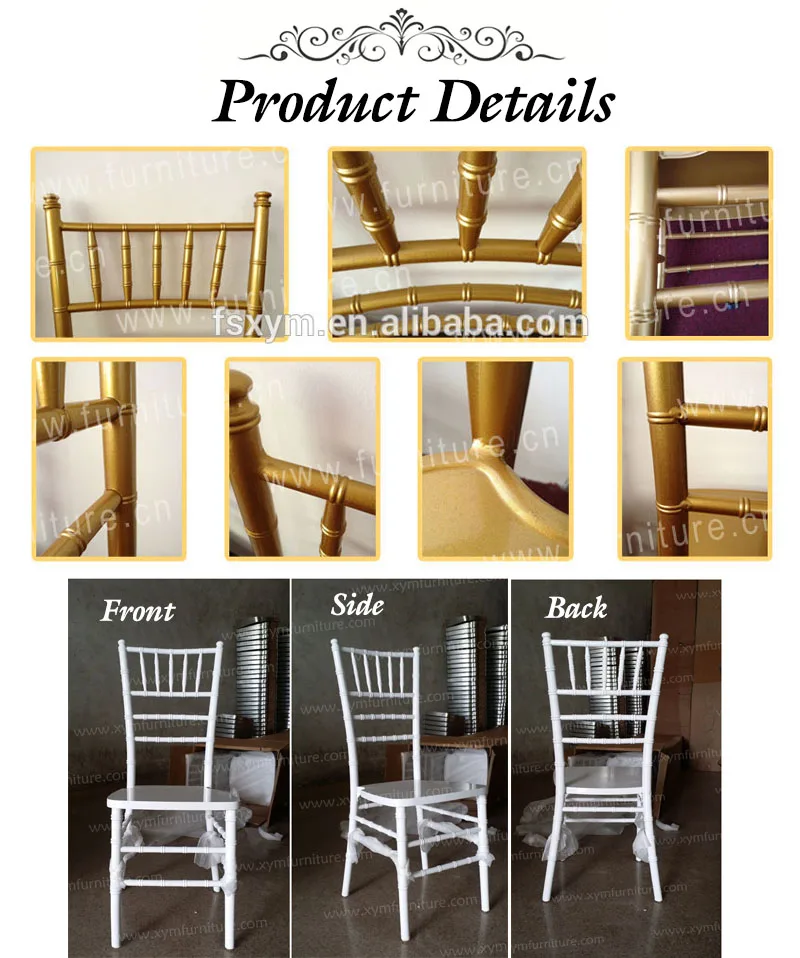 Dining Chairs Gold Chiavari Chair With Black Cushion Wholesale