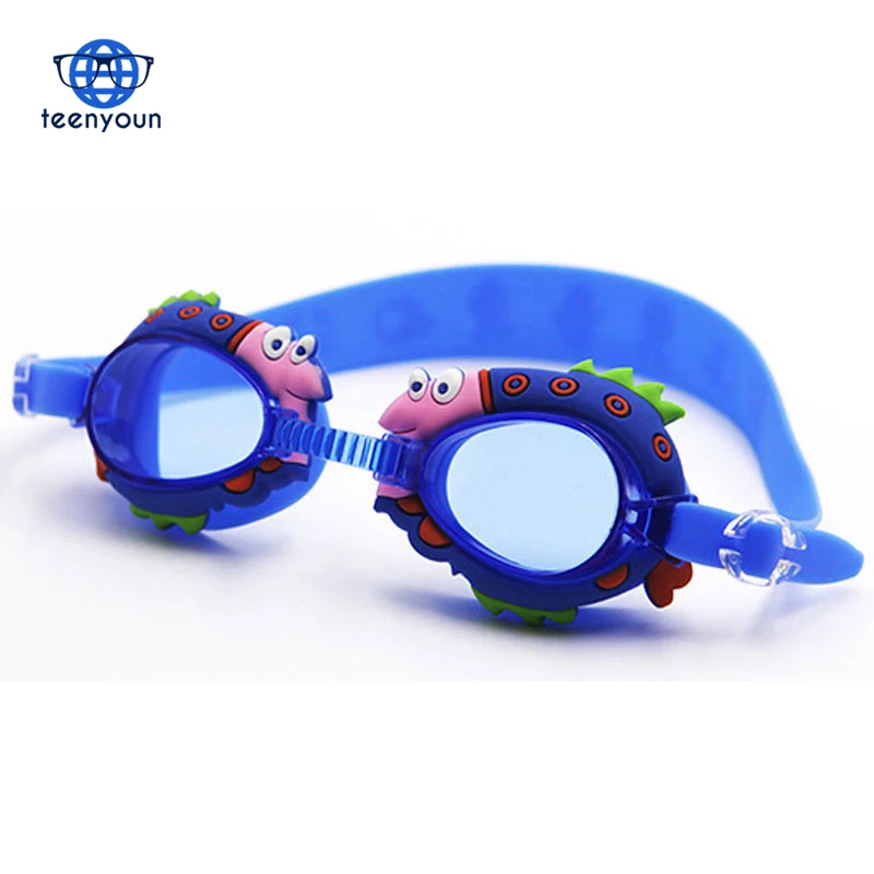 Cute Cartoon Anti-fog Swim Glasses Goggles Adjustable for Kids Boys Girls 