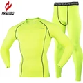 ARSUXEO 2017 Running T Shirt and Pants Men Compression Tights Underwear Cycling Set Bodybuilding Fitness Sport