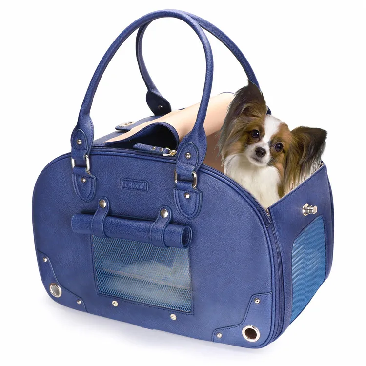 Sac de transport de luxe pour chien en cuir PU chat sac à main de