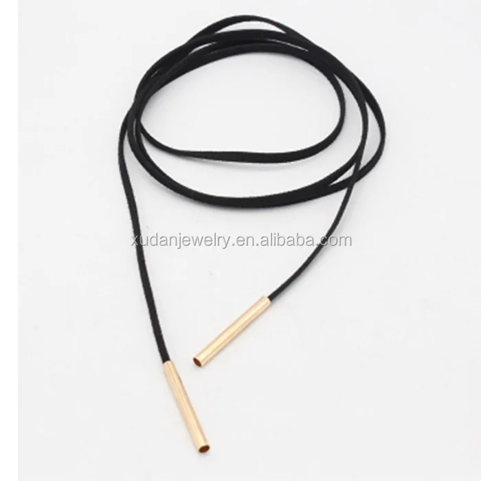 2023 Fashion Style Long Sexy Faux Suede Bolo Wrap Tie Choker Necklace for Women