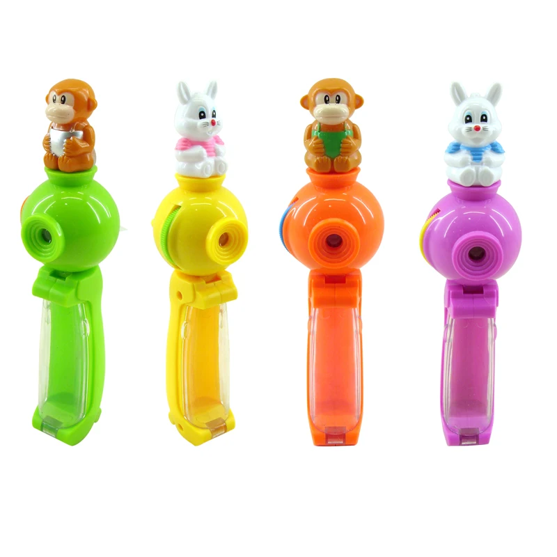 Fruity Flavour and Multi Colored Hard Sweet Candy Rabbit Monkey Bear Animal Projector Toy Candy