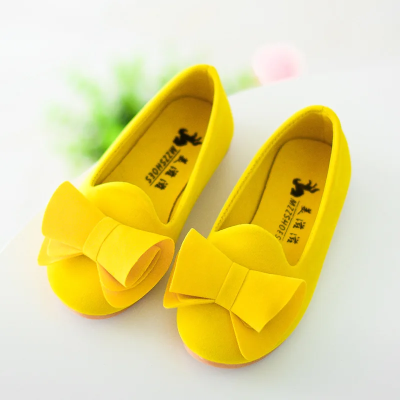 Детская обувь в корейском стиле с узелком-бабочкой и плоской подошвой для девочек