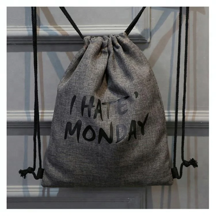 Маленькая большая сумка-тоут из хлопчатобумажной ткани на шнурке стандартного размера для мужчин и