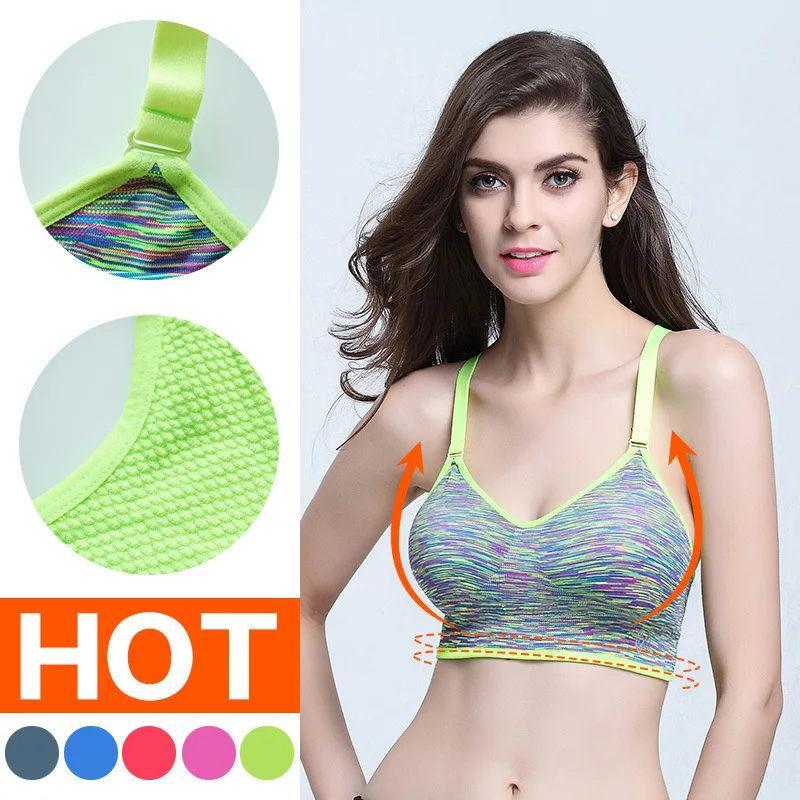 New Model Beautiful Sexy Bra Design Women Push up Seamless Yoga Sport Bra
