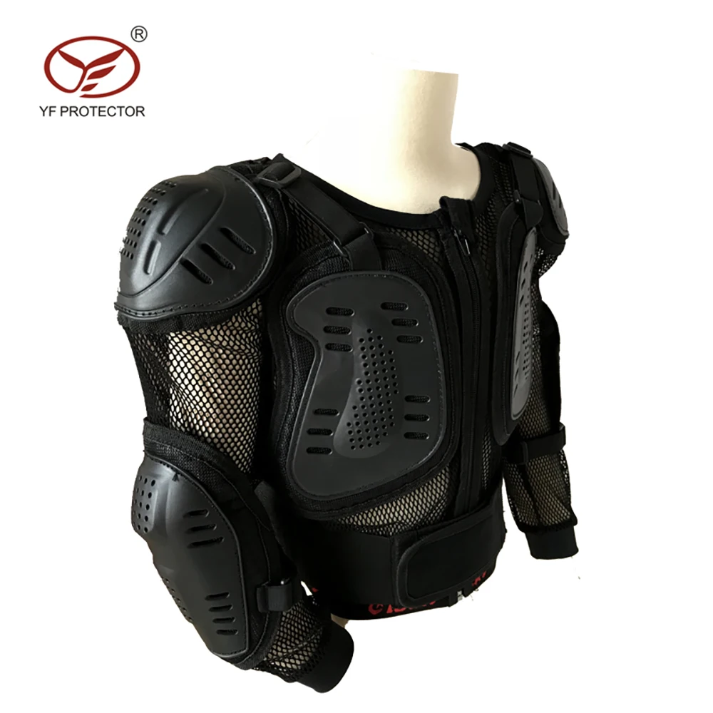 Kids Motorcycle Armored Vest Biker Knee Pads Elbow Safety Back Protector Guards