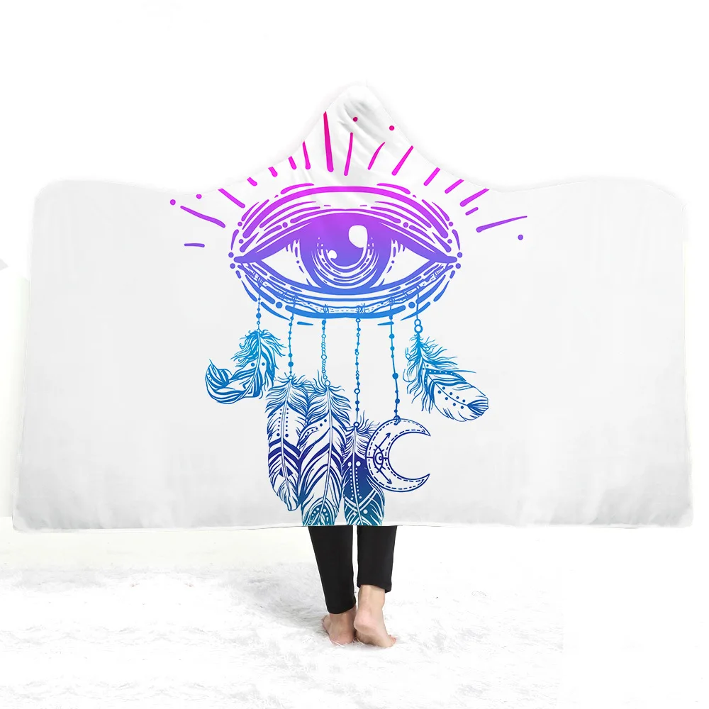 2020 3d Printed Dream Catcher Hooded Blanket Adults Warm Plush Tv Wearable Blanket Sherpa Fleece Reversible Throwing Blanket Buy Throw Blankets Personalized