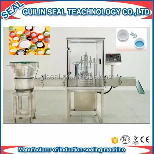 Машина для вставки пластиковых крышек бутылок, ватных уплотнений в крышки