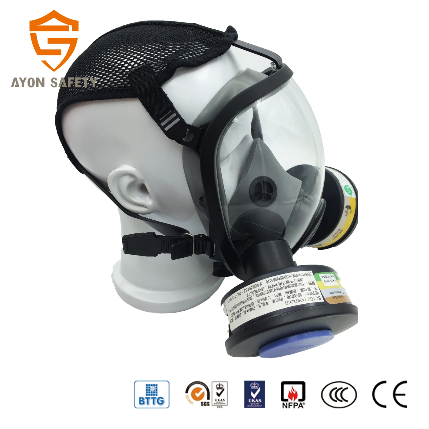 Ayonsafety Fog-Proof Double Connector Gas Mask Silicone Material with Effective Sound Transmission