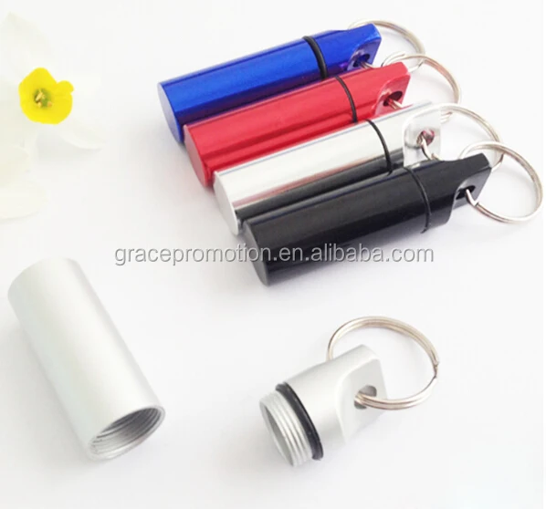 Лидер продаж, алюминиевая коробка для таблеток с брелоком, дизайн под заказ