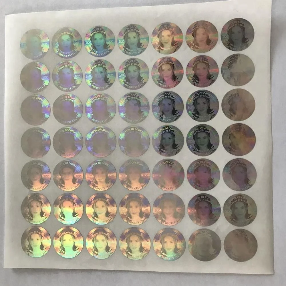 Custom Human Head Picture 3d Round Hologram Sticker Maker