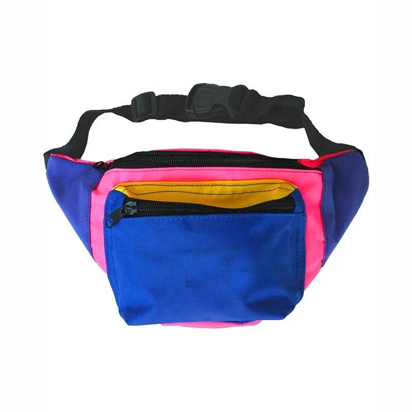 PROMO Custom Brand Multi-colors Zippers Sport Waist Bag Fanny Pack