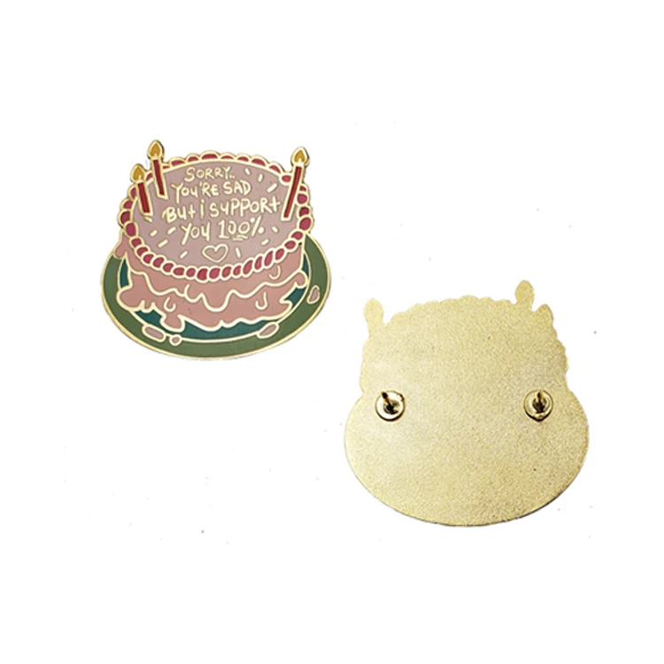 Enamel Pins Custom  Colorful Cake Shaped Custom Badges Pin Enamel with Gold Plating Custom Pins