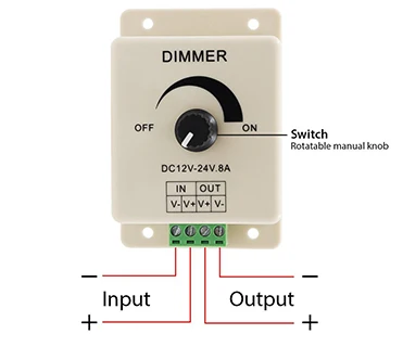 Knob Dimmer Brightness Led Control 1 Channel Controller with Single Color Light Strips