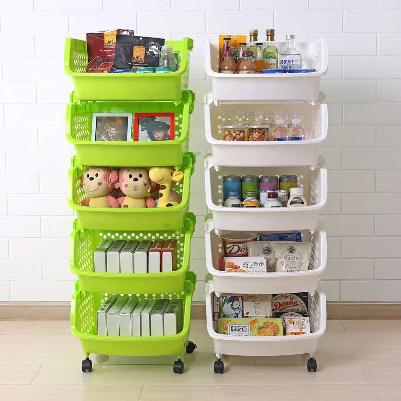 Бытовая пятислойная Пластиковая Складная стойка для фруктов, кухонная настенная стойка