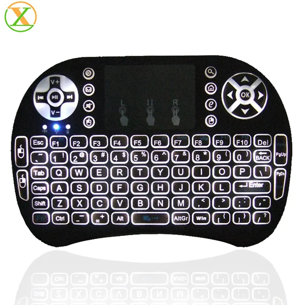 
 Умная клавиатура перезаряжаемая батарея мини клавиатура Rii i8 + Мини Беспроводная 2,4G Подсветка сенсорная панель  