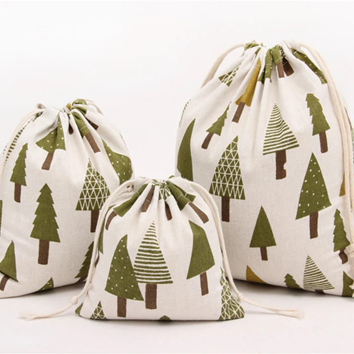 small christmas drawstring bags