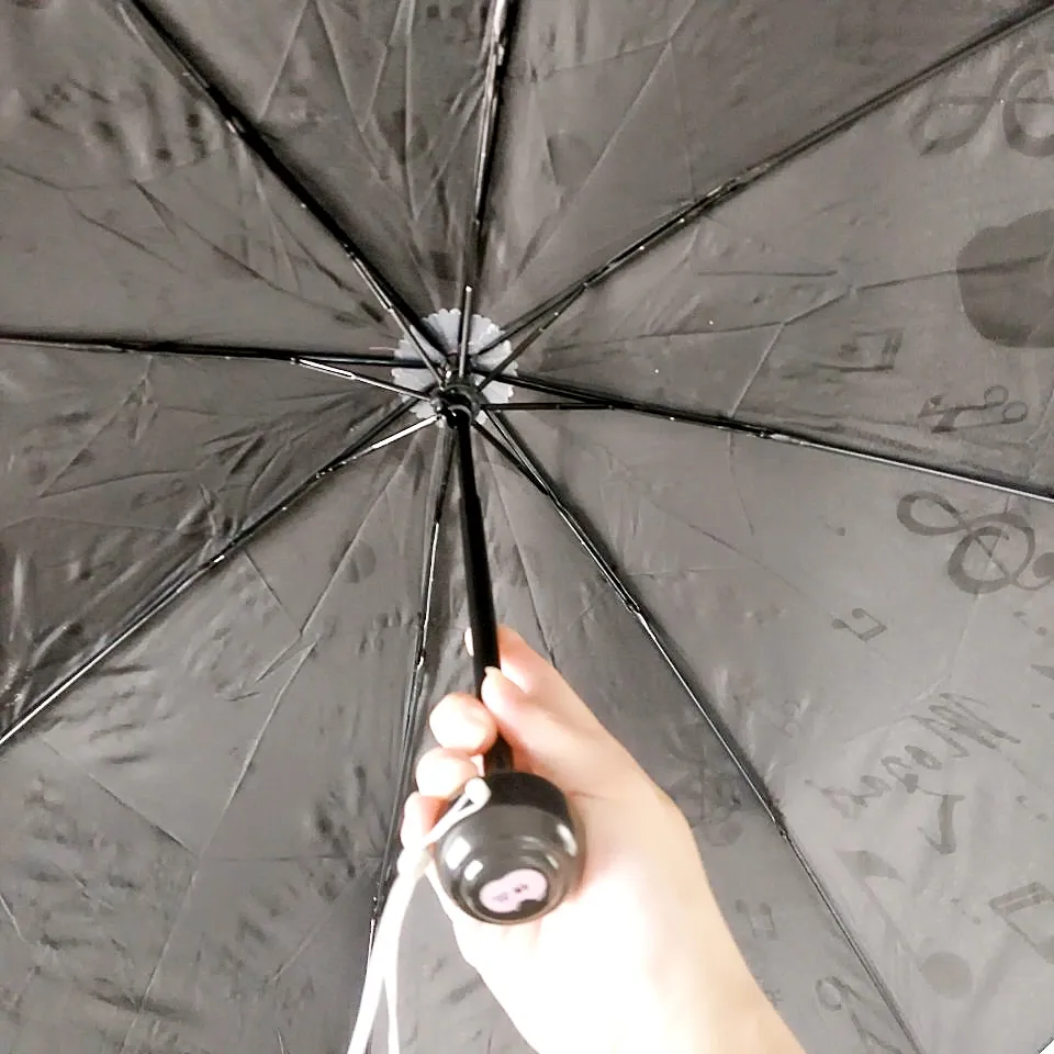 Outdoor Sun and Rain Music Notes Umbrella for Gifts