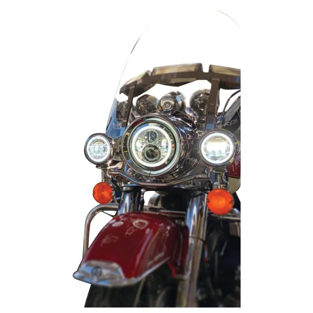 Противотуманные фары для мотоциклов Harleys-Davidsons 4,5 дюйма, светодиодные гало DRL Противотуманные фары для daymaker Street Glide
