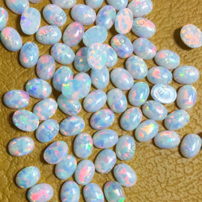 Wholesale Price of Synthetic Oval Cut White Opal Cabochon