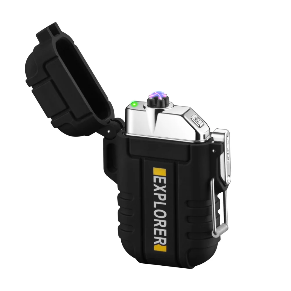 Explorer Lighter Factory Direct Wholesale USB Rechargeable Waterproof Electric Dual Arc Plasma Lighter Smoking Cigarette Lighter