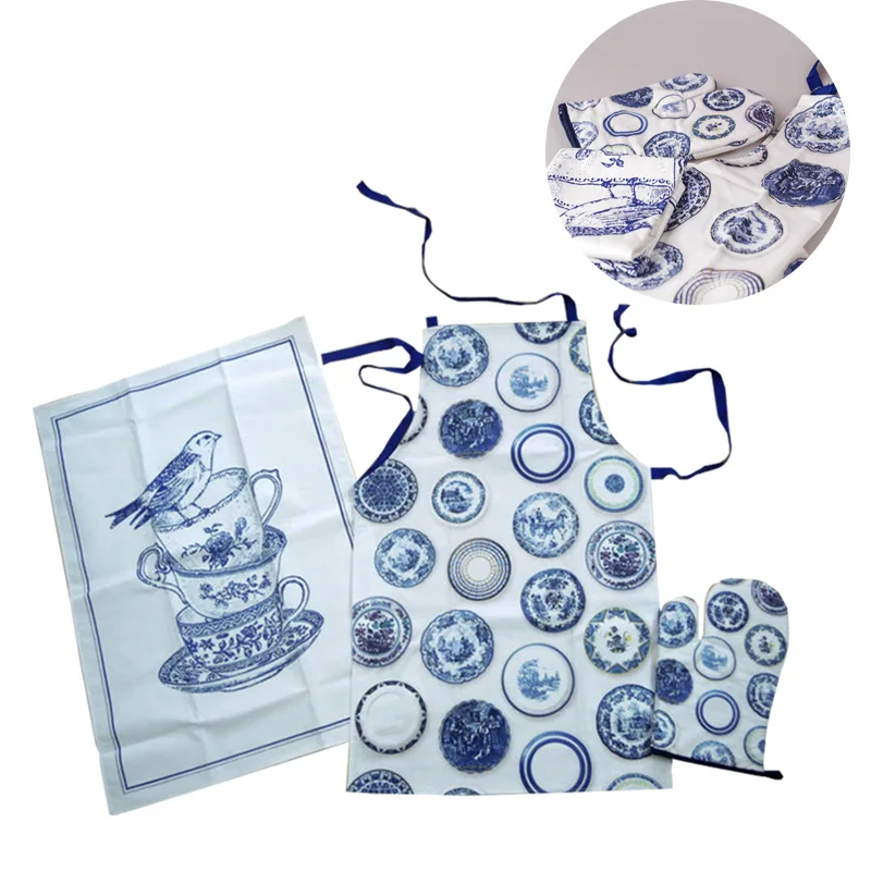 3-х частей духового шкафа перчатки горшок держатель полотенца для чайной посуды набор