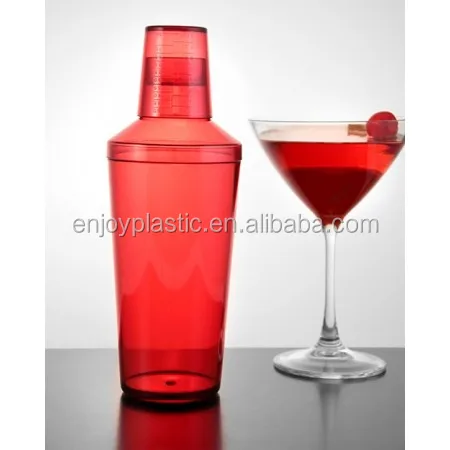 750 ml 500ML Clear Plastic Personalized Cocktail Shakers