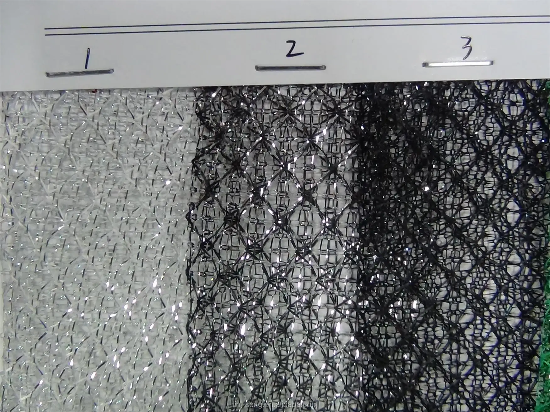 Сетчатая ткань с люрексом и блестящим металлическим блеском